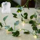 Vine with Fairy Lights, 33ft 100 LEDs Vine Lights Pothos Battery Operated Indoor String Lights, Artifical Garland Leaf Fairy Light Wall Wedding Garden Dorm Bedroom Decor