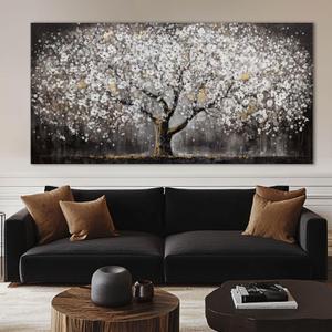 SDYA Plant Wall Pictures Large Neutral Canvas Paintings Black and White Hanging Art 24"x48" BedRoom Wall Decoration Farmhouse Kitchen Decor