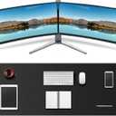 Leather Desk Mat Protector, Mouse Pad, Non-Slip PU Leather Desk Blotter, Suitable for Gamer, Office & Home - 31.5 x 11.8 in, Black