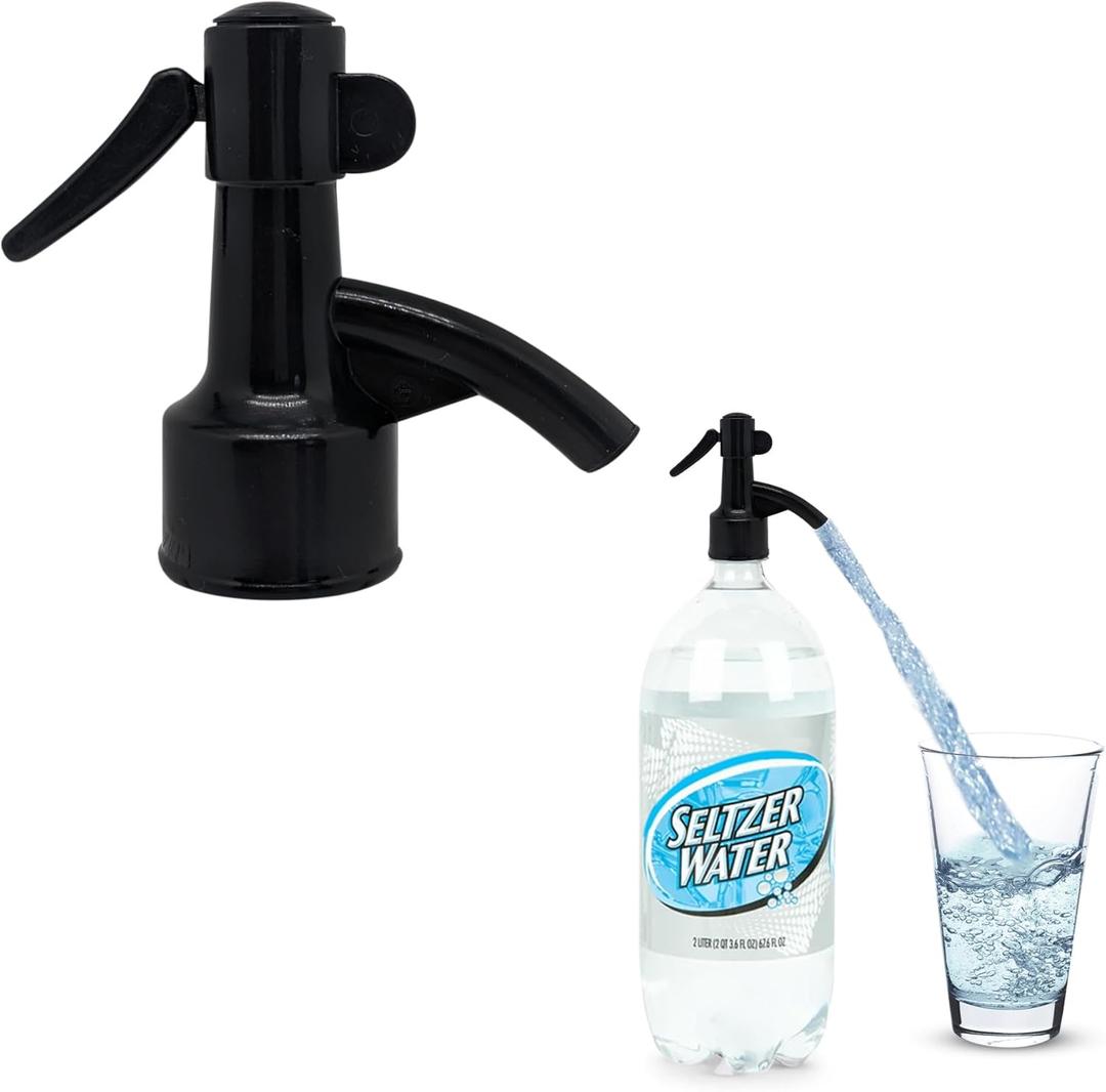 fizz saver soda bottle dispenser for seltzer and club soda (black)