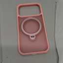 Peerock 360 Spin Magnetic Stand (Pro-Version) for iPhone 17 Pro Case (Compatible with MagSafe) [Military Drop Protection] Matte Translucent Shockproof Protective Phone Case 6.3'', Pink