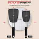 Unicook 2 Pack Flexible Silicone Spatula, Turner, 600F Heat Resistant, Ideal for Flipping Eggs, Burgers, Crepes and More, Black