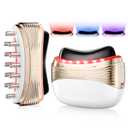Newest 2-in-1 Red Light Therapy for Face & Neck Massager Facial Care Device, Electric Gua Sha Lymphatic Drainage Tool with Heat & Vibration for Firming, Head Massage & Depuffing Sculpting