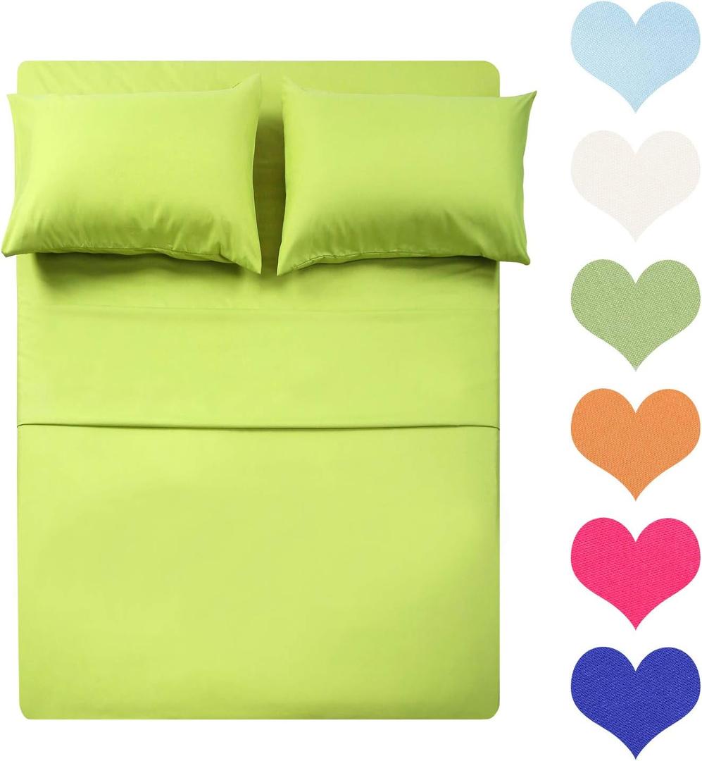 Best Season 400 Thread Count Cotton Queen Size Sheet Set (Light Green Color) 4 Piece - 100% Long Staple Cotton Sheets Set, Soft Cotton Bed Sheets Sets with Deep Pocket fit Upto 16 inch