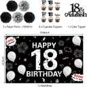 Holkcog 18th Birthday Decorations for Girls Boys, Time To Adult 18 Years Old Party Banner Cake Topper, Happy 18th Birthday Gifts Glitter 18 Years Party Supplies Party, 18s sign