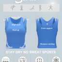 RUNNING GIRL Sports Bras for Women High Impact Seamless Ribbed Longline High Neck Workout Crop Tank Tops Padded (Blue, XL)