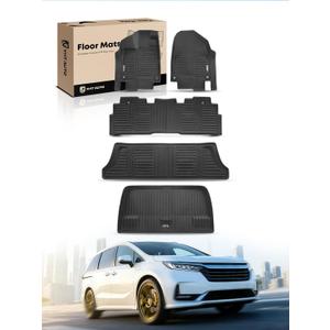 YHTAUTO Automotive Floor Mats for Honda Odyssey 2018-2026
TPE All Weather Car Mats, Anti-Slip & Custom Fit Floor Liners | 1st & 2nd & 3rd Row & Trunk Mat, Black, Set of 5