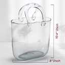 OLEEK Purse vases for Flowers (Handmade) Glass Bag vase -10 Inches- Blue for centerpieces & Fish Bowl - Handbag Unique Flower vase Decorative - Glass Handbag vases for Cute Room Decor