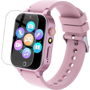 Kids Smart Watch Gift for Girls Age 5-12, with 2 Screen Protectors 24 Games HD Touchscreen Camera Music Player Storybook Video Alarm Clock Pedometer 12/24 hr - Birthday Toys for 5 6 7 8 Year Old Girl