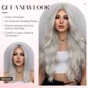 S-noilite Long Wavy Wig 24inch Yellow Long Wigs for Women Middle Part Natural Looking Synthetic Wigs for Cospaly Daily Use