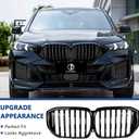 G05 Grill, Front Kidney Grille Compatible with 2024-IN BMW X5 G05 Single Slat Gloss Black Grill