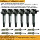 UF553 Ignition Coil Pack Compatible with 3.5L 3.7 Ford Edge Explorer F150 Flex MKS MKT MKZ MKT Mazda 6 2007 2008 2009 2010-2016 Platinum Spark Plug Replacement for 5C1652 DG520