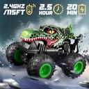 BEZGAR Monster Truck Toys - Remote Control Monster Truck with Light & Music, Dinosaur Toys for Kids, 1:20 Scale RC Truck with 360 Spins and Drifting, Remote Control Car for Boys 4-7