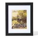 KTKDE 16x20 Picture Frame Real Glass,Poster frame Display Pictures 11x14 with Mat or 16x20 Without Mat, Modern Style Wood Composite Frame,Gallery Wall Frame Wooden Blackbest gift