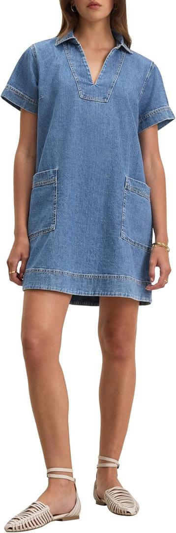 Velvet by Graham & Spencer Women's Delana Denim Dress (Blue, M)