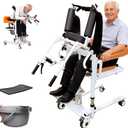 Patient Lift Transfer Chair for Home, Hydraulic Patient Lift Chair with Adjustable Height & 180 Open Design - Home Care Mobility Transfer Chair for Elderly Adults, 330 lb Capacity, Oversized