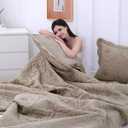 Cmfshape Oversized Floral Embroidery Quilt,3 Pieces California King Quilt Bedding Set,Classic Diamond Pattern Quilt,Ultra Soft Lightweight Reversible Bedspread Coverlet for All Season(Taupe,114"x102")