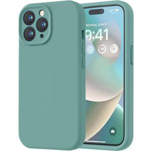LOVE 3000 Designed for iPhone 14 Pro Max Case, Premium Silicone with [Soft Anti-Scratch Microfiber Lining] Shockproof Protective Phone Case for Men Women Girls 6.7", Pine Green