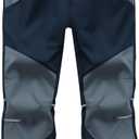 Kids Snow Pants Boys Waterproof Insulated Hiking Pants Youth Winter Warm Fleece Lined Ski Snowpants (X-Large, Navy/Dark Grey)