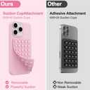 5 x 2 Pack Silicone Sticky Grip Holder for Cellphone, Silicone Suction Cup Phone Case Mount Double Sided, Hands-Free Phone Accessories Strong Grip Holder for Selfie and Video (Light Pink)
