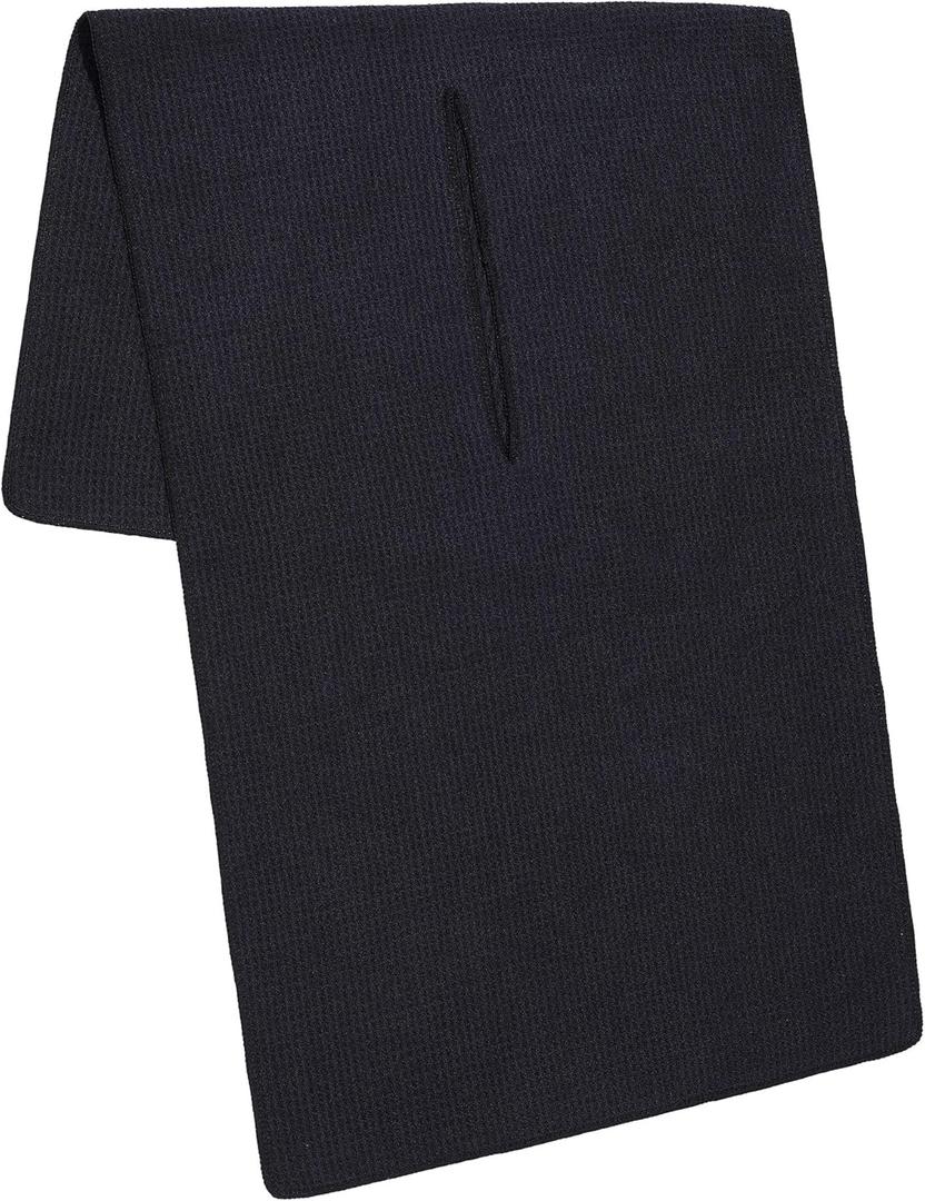 Mile High Life | Pro Tour Caddy Towel | 17 x 40 with 8 Center Slit | Premium Microfiber Waffle Texture (16" x 30", Black)