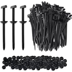 100 Pack Heavy Duty Nylon Zip Ties with Mounting Buckles, Self-Locking Cable Fasteners for Car & Home