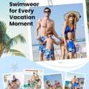 PATPAT Mommy and Me Matching SwimsuitOne Piece V Neck Bathing Suits Leaves Printed Family Swimwear Matching Set