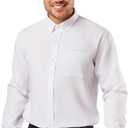 Men's Oxford Long Sleeve Shirts Button Down Collar Shirt Business Casual Dress Shirts with Pocket (XL)