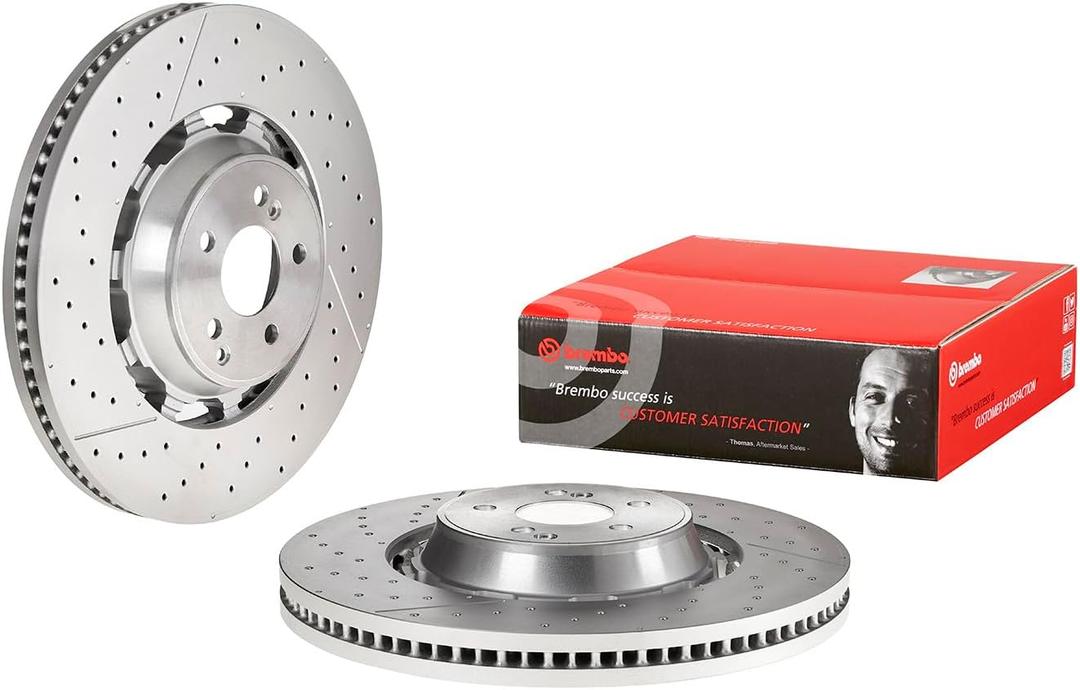 Brembo 09.C127.33 Dual Cast vented drilled/grooved Front Brake Rotor MERCEDES-BENZ OE# A2224212612