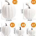 DomeStar 16PCS White Fake Pumpkins for Decorating, Faux Pumpkins Fall Harvest Decor, Halloween Decorations, Thanksgiving Table Centerpieces and Baby Shower Decor