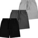 Boys 3-Pack French Terry Cotton Shorts Soft Pull-On Activewear Shorts with Drawstring Waist & Pockets, Size 18