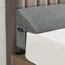 IFNOW Queen Size(60"x6"x10") Bed Wedge Pillow for Headboard, Mattress Gap Filler(0-8"), Bed Wedge for Gap Between Your Headboard and Mattress Dark Grey
