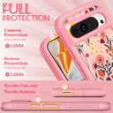 for Google Pixel 9 Pro XL Case - Women Girls Cute Cover Girly Aesthetic Kawaii Unique Design Teens Floral Flowers Heavy Duty Shockproof Protective Phone Case for Pixel 9 Pro XL 6.8 Inch