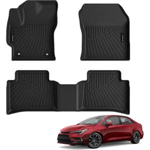 All Weather Floor Mat Fit for Toyota Corolla(Include Hybrid Exclude Hatchback) 2026 2025-2020 TPE Rubber Liners Corolla Accessories All Season Guard Odorless Anti-Slip Liner Black
