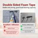 2 x 0.4In x 33Ft Double Sided Tape Heavy Duty, Heat Resistant and Waterproof, Strong Adhesive Mounting Tape, Double Stick Tape for Walls,Car, Home and Office