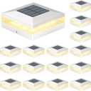 Viewsun 4x4 Solar Post Cap Lights, 16 Pack 3 Color Modes Fence Post Solar Lights Outdoor, Waterproof Solar Powered with 72 LEDs, Decorating for Fence, Deck, Garden