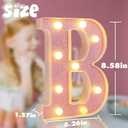 Small Led Marquee Letters, Light Up Letters, 8.58 Inch Led Letter Lights, Battery Powered Lighted Sign for Table, Party, Birthday, Christmas Decor (Pink Glitter, Letter B)