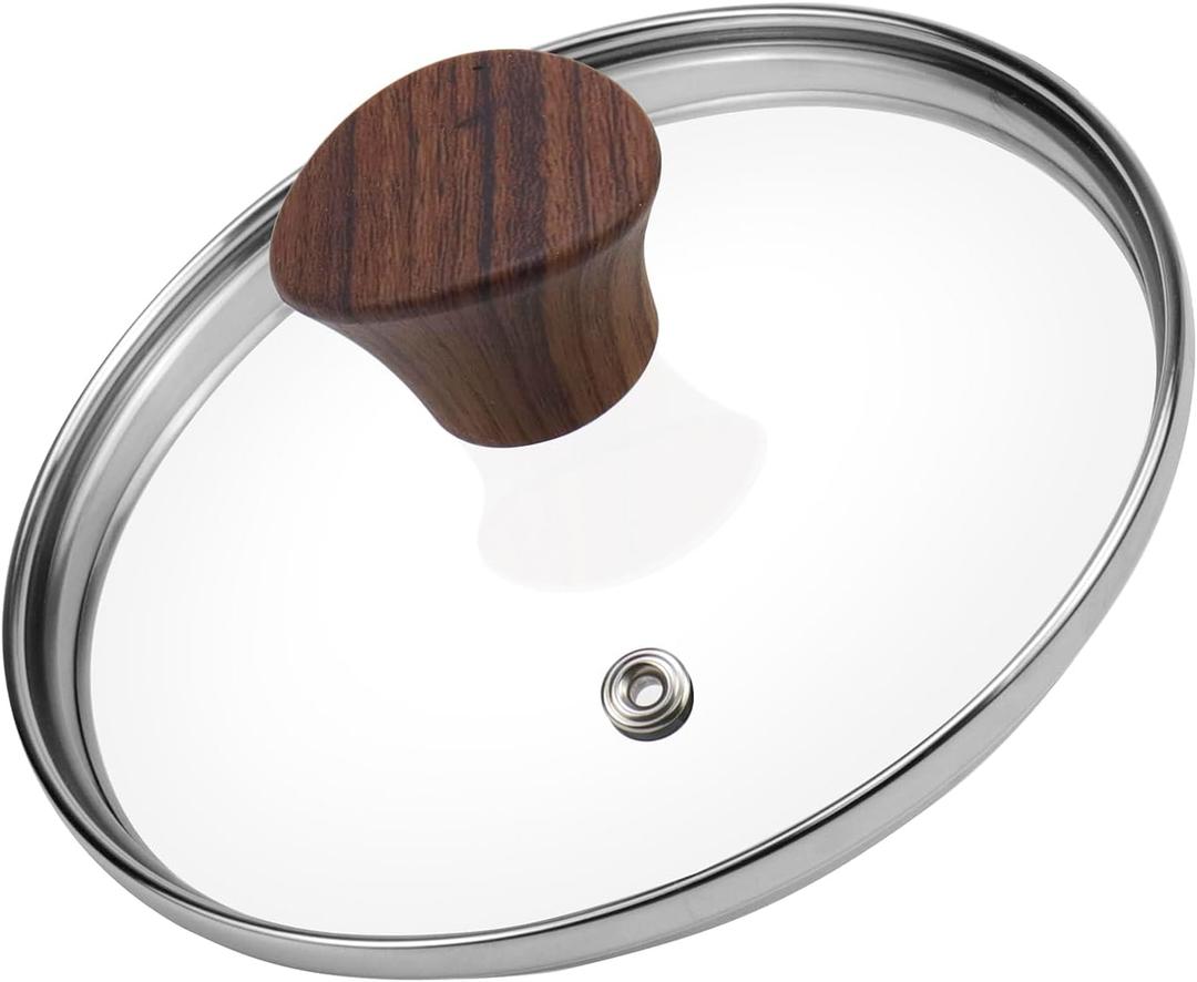 LC LICTOP Tempered Glass Lid, Fit for 6 Inch Cookware, Universal Pot and Pan Cover Replacement - Dishwasher Safe Glass Cover with Stainless Steel Edge & Heat Resistant Bakelite Knob