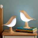 IFTHFOUR Bird Cordless Table Lamp, Small Cordless Bedside Lamp with 3 Color Temperature, Touch Sensor & Rechargeable Battery - Night Light for Kids, Bedroom, Bedside (Light+Dark)