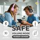 Mokata Headphones Kids Bluetooth 5.4 Wireless Play Time 68H Safe Volume Limit 85/94dB Over-Ear Foldable Headset,Fast Charging,with Aux Cord Built-in Mic for Toddler Child Pad Study Tablet Black