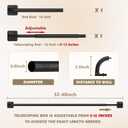 Curtain Rods for Windows 28 to 48 inch, 5/8" Diameter Black Warp Around Curtain Rod for Bedroom Living Room