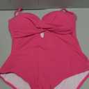 Milumia Women's Criss Cross Push Up Onepiece Swimsuit Cut Out Spaghetti Strap Bathing Suit Hot Pink X-Large