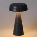 Solar Cordless Mushroom Lamp Rechargeable, Portable Battery Table Lamp Waterproof, Touch Dimmable Night Light for Home/Patio/Dinning/Outdoor (Gypsophila Black - Solar)