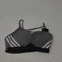 adidas Women's Training Light Support 3 Stripe Bra, Dark Grey, Small DD