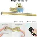 Picture Light,Magnetic Cordless Wall Light,16inch Art for Painting Light,5000mAh Battery Accent Light with Remote Timer and Dimmable for Display, Frame, Portrait, Artwork-Antique Brass