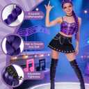 Purple Long Braided Ponytail Wig for Anime Cosplay, Clip-On Colorful Hair Extension for Comic Con, Halloween Parties