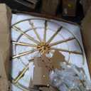 Modern Glass Chandelier Gold Chandeliers for High Ceiling Foyer Entryway Hanging Large Light Fixture for Grand Living Room Hall 39"
