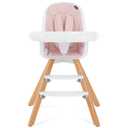 Evolur Zoodle 2-in-1 High Chair for Baby & Toddler Convertible High Chair to Toddler Chair, Padded Seat, 5-Point Safety Harness, Dual Dishwasher-Safe Trays, Solid Beechwood Legs Pink