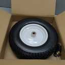 4.80/4.00-8" Wheelbarrow Tire, 16" Flat-Free Solid Tire and Wheel, 3-6" Centered Hub, 5/8" & 3/4" Bearing, For Broadcast Spreader Garden Wagon Cart Trolley Dolly Lawn Mover (1 Pack)