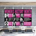 2 x Womens History Month Backdrop for Photography National Women's Day Banner Womens History Month Decorations and Supplies for Party Home -7143''